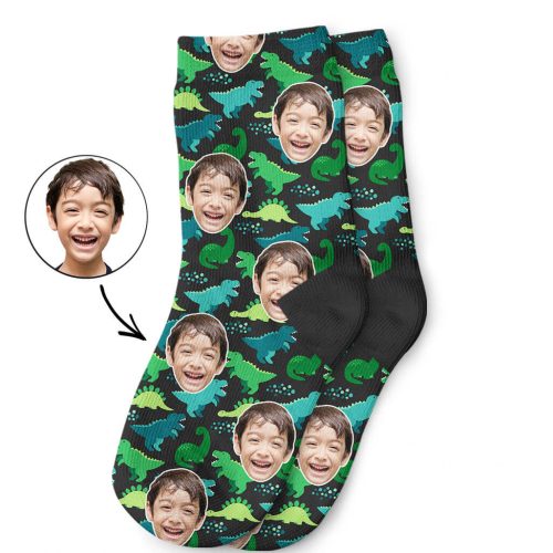 Custom Dinosaur Pattern Kids Socks