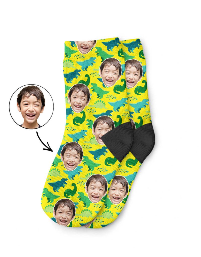 Dinosaur Pattern Kids Face Socks