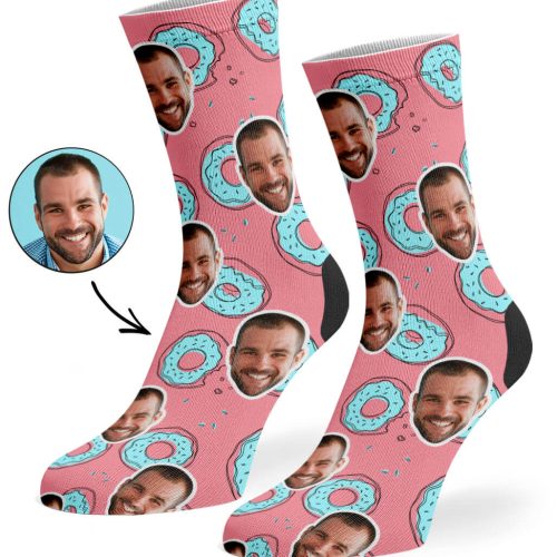 Donut Pink Donut Doodle Socks