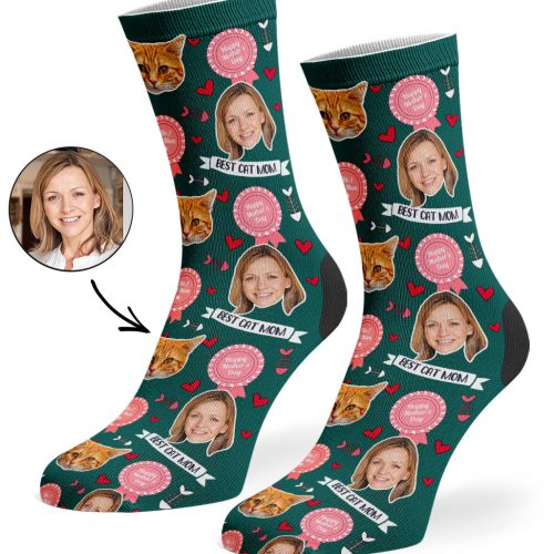 Emerald Green Best Cat Mom Socks