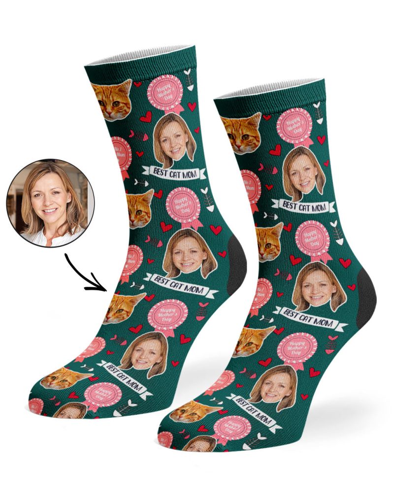 Emerald Green Best Cat Mom Socks