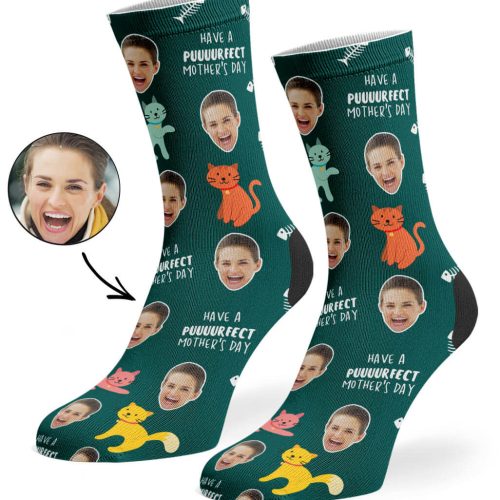 Emerald Green Purrfect Mother s Day Socks