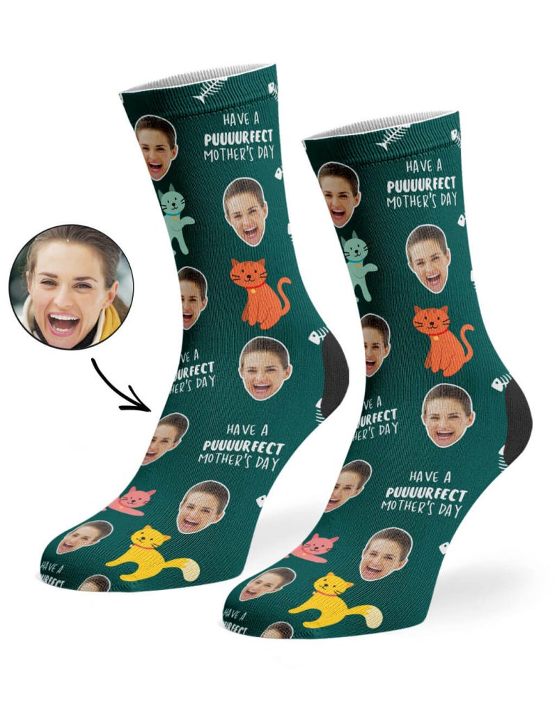 Emerald Green Purrfect Mother s Day Socks