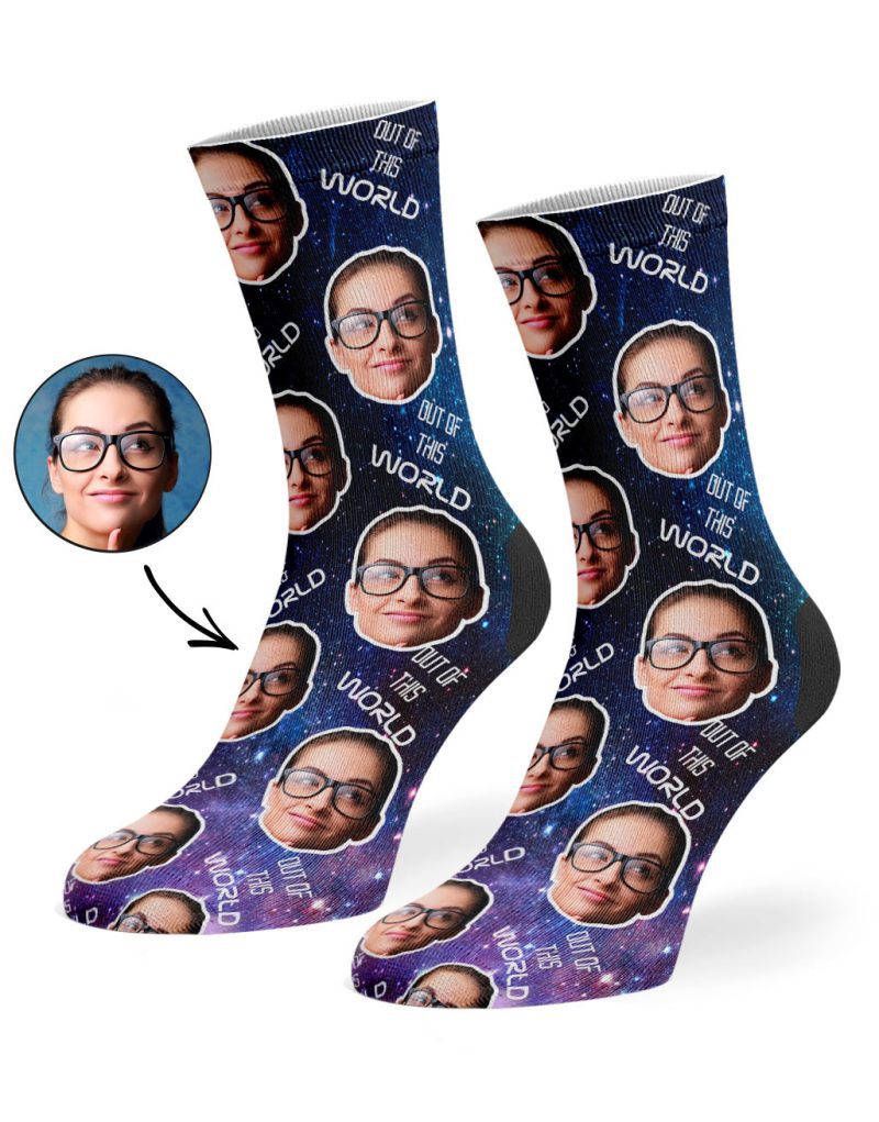 Face Galaxy Socks Out Of This World