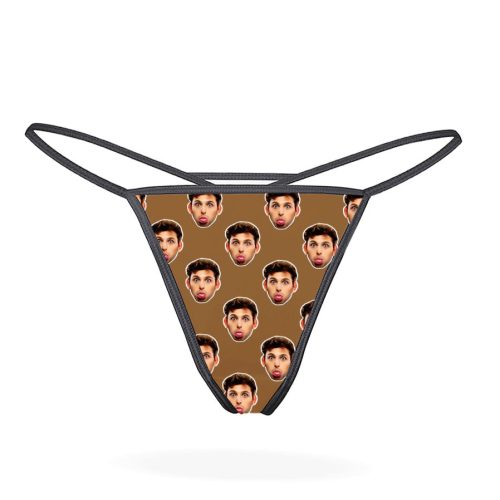 Face brown thongs