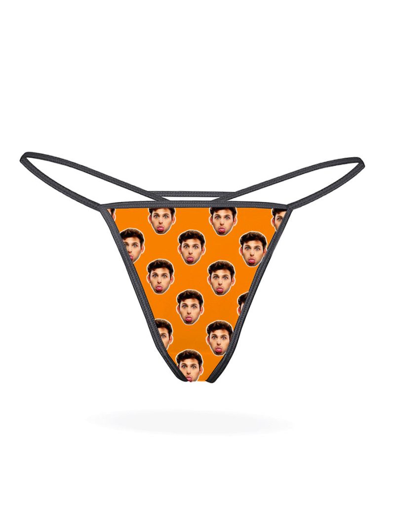 Face orange thongs