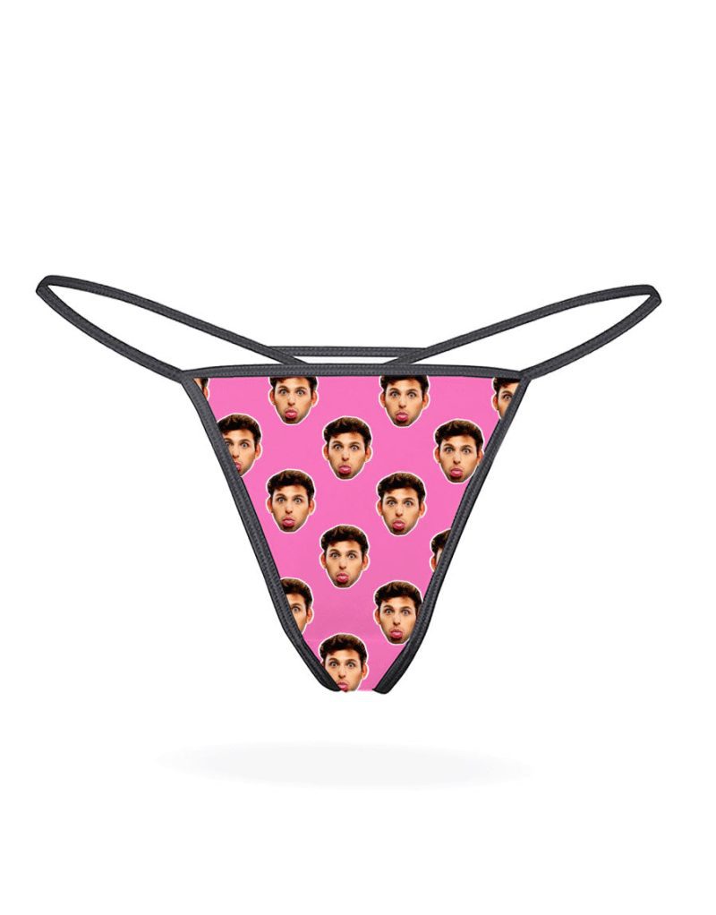 Face pink thongs