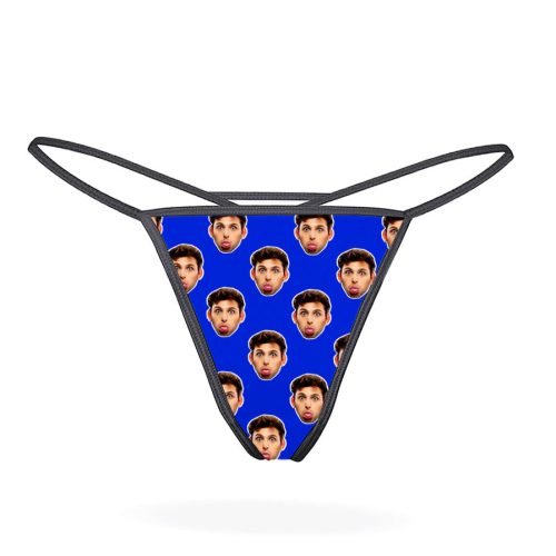 Face royalblue thongs