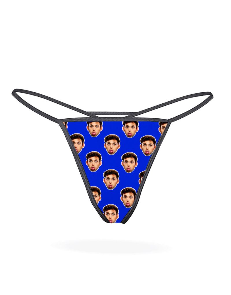 Face royalblue thongs