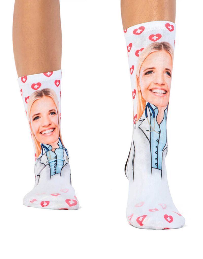 Female Doctor Face Socks