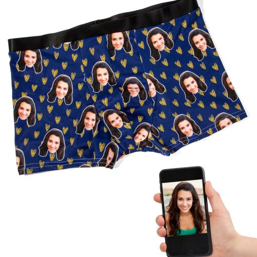 Gold Heart Face Boxers