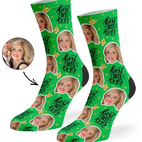 Green Best Boss Ever Socks