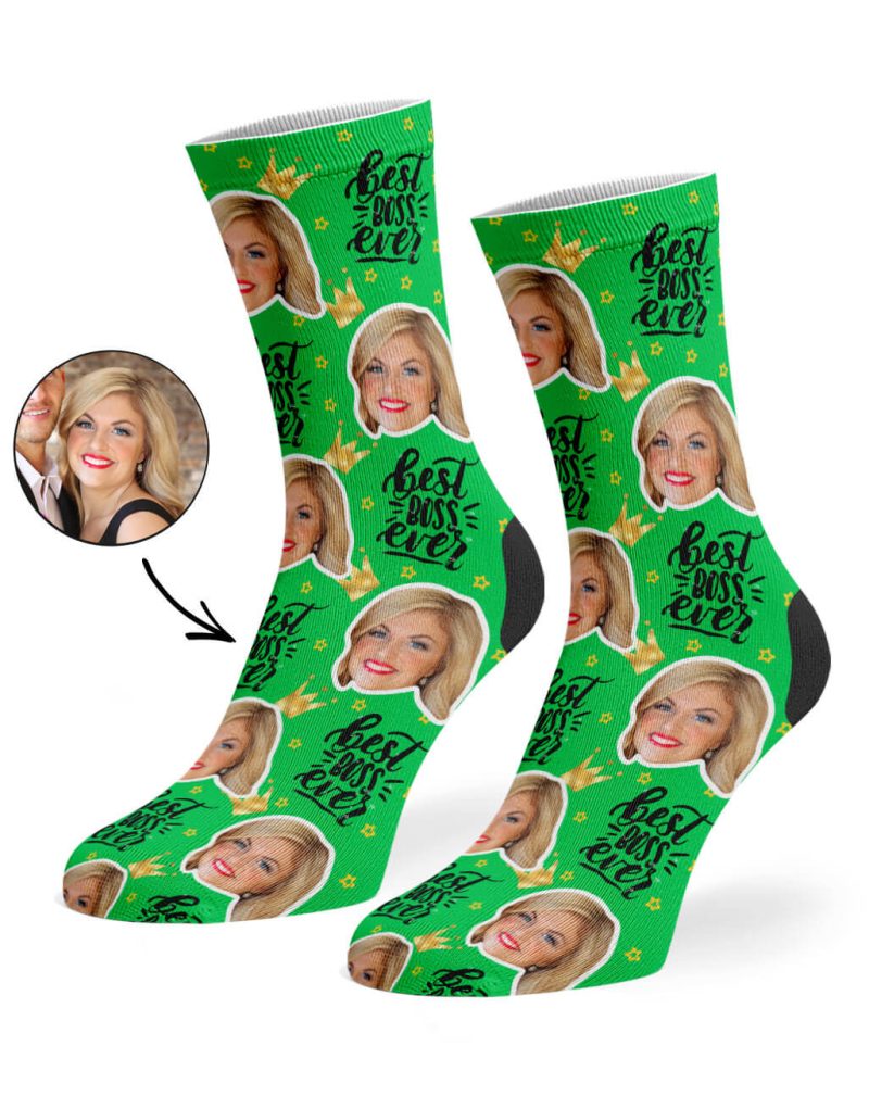 Green Best Boss Ever Socks