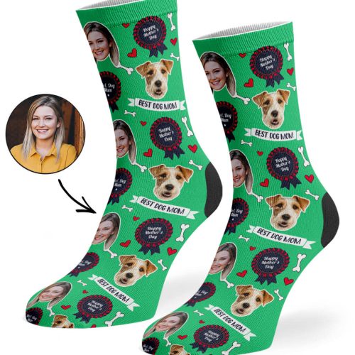 Green Best Dog Mom Socks