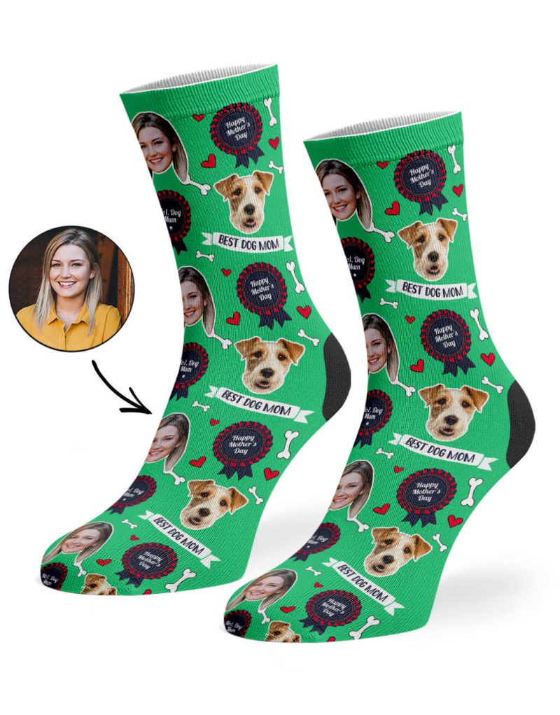 Green Best Dog Mom Socks