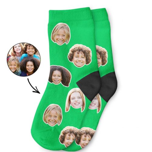 Green Best Friend Face Kids Socks