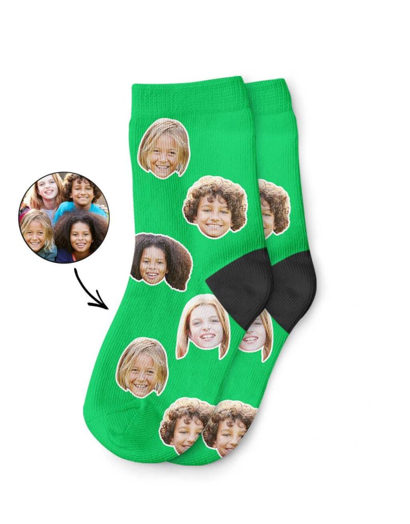 Green Best Friend Face Kids Socks