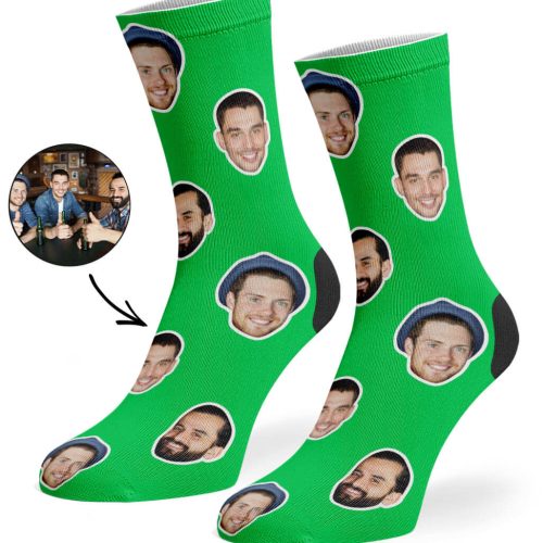 Green Best Friend Face Socks