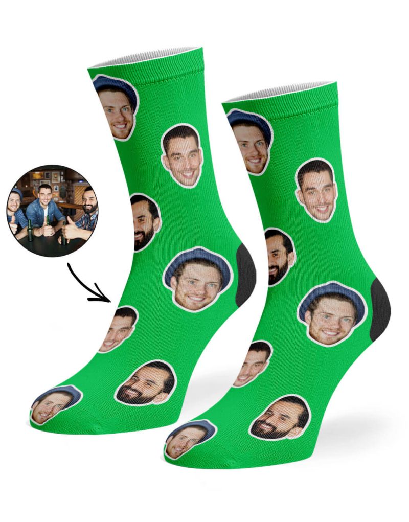 Green Best Friend Face Socks