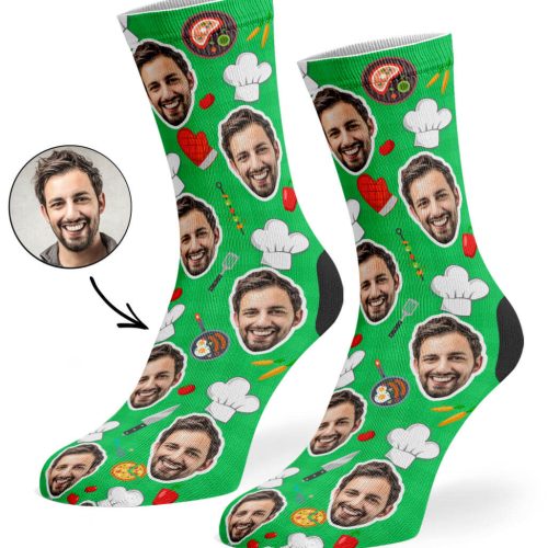 Green Chef Face Socks