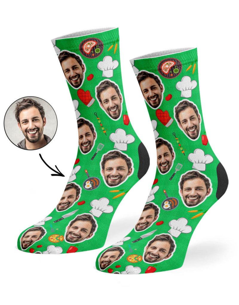 Green Chef Face Socks