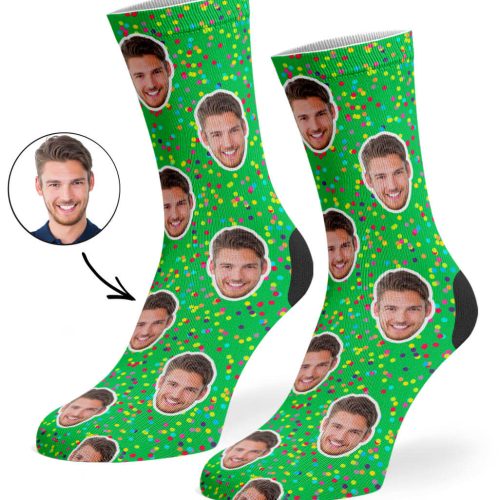 Green Colourful Spots Socks