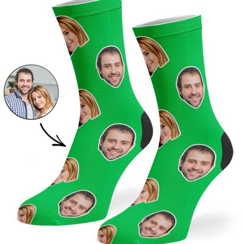 Green Couple Face Socks