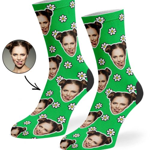 Green Daisy Socks