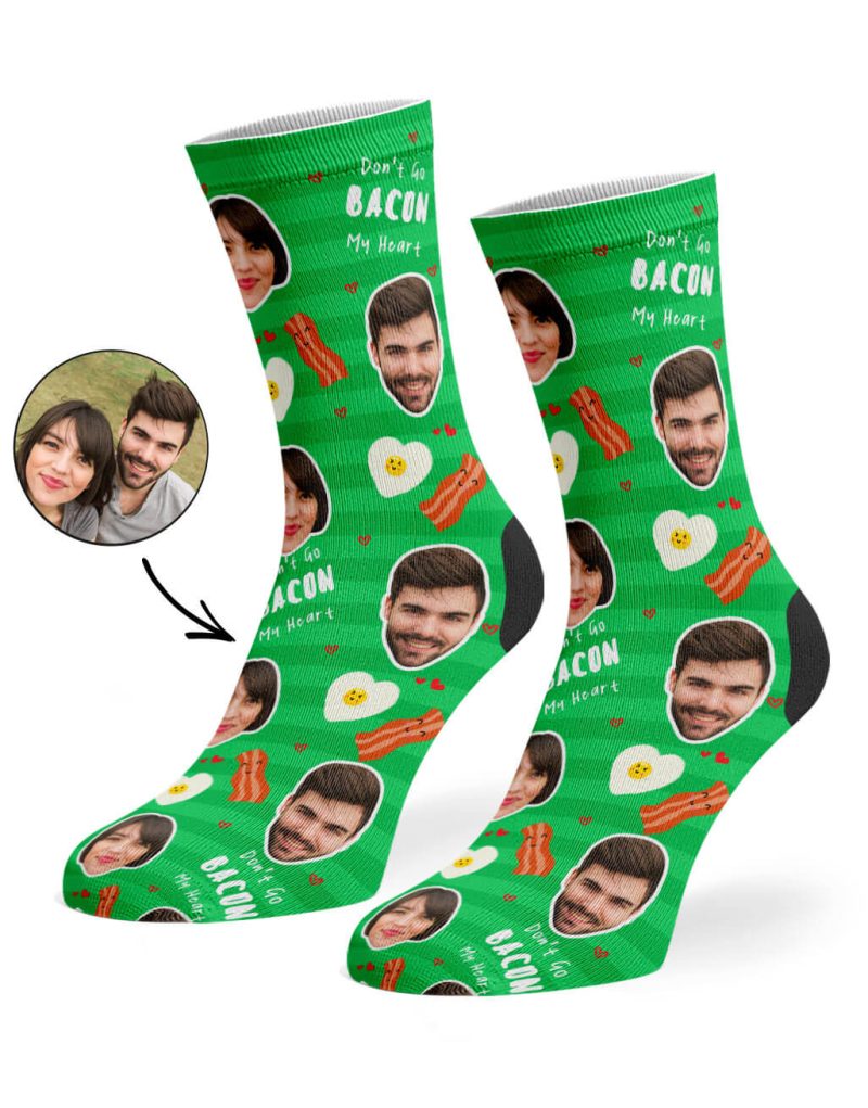 Green Don t Go Bacon My Heart Socks