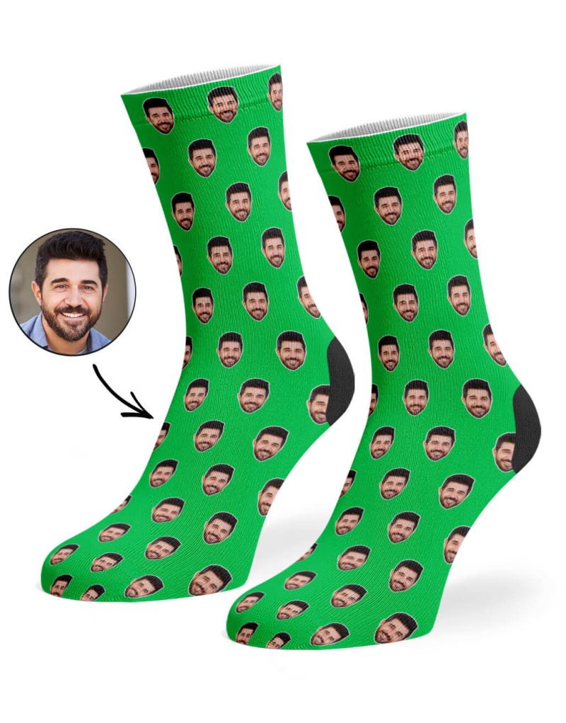 Green Face Pattern Socks