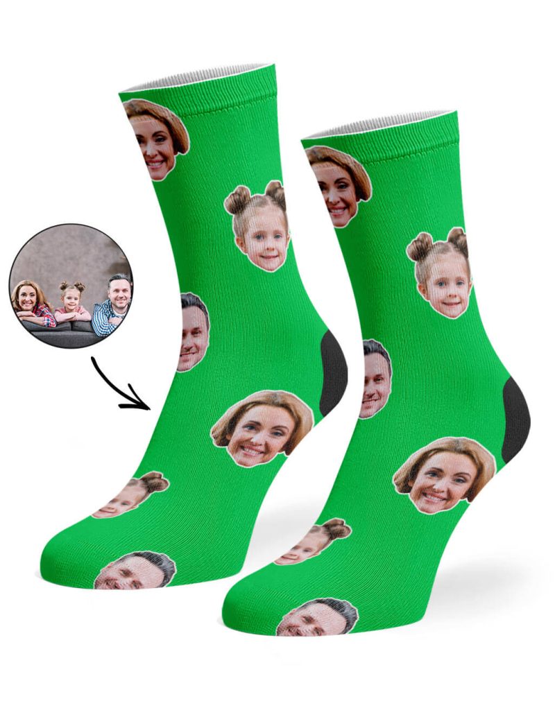 Green Family Face Socks