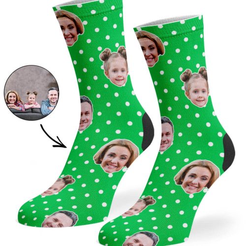 Green Family Spotty Face Socks