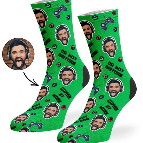 Green Gamer Face Socks