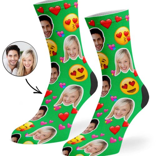 Green Love Emoji Socks