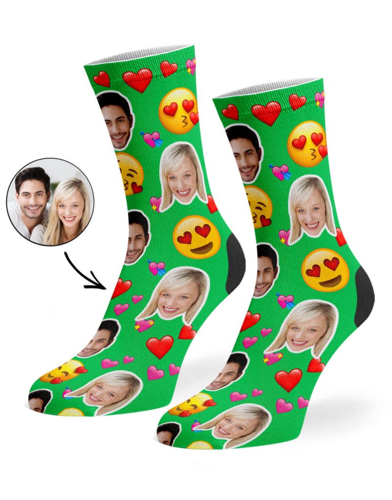 Green Love Emoji Socks