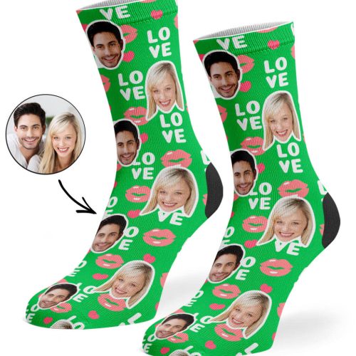 Green Love Lips Socks