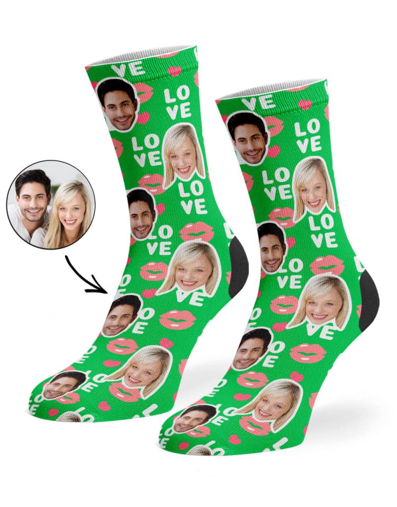 Green Love Lips Socks