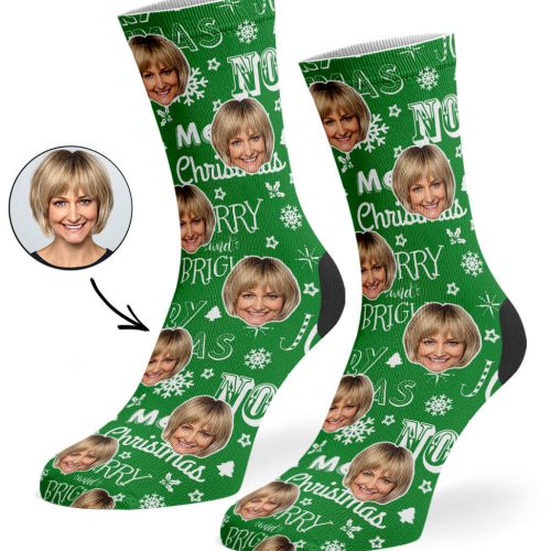 Green Merry Christmas Socks