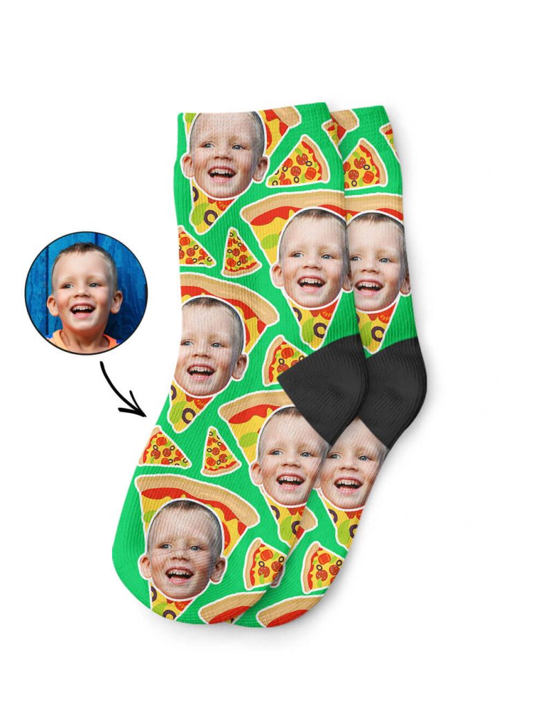 Pizza My Face Kids Novelty Socks