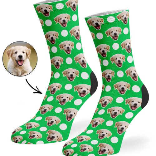 Green Polka Dog Socks