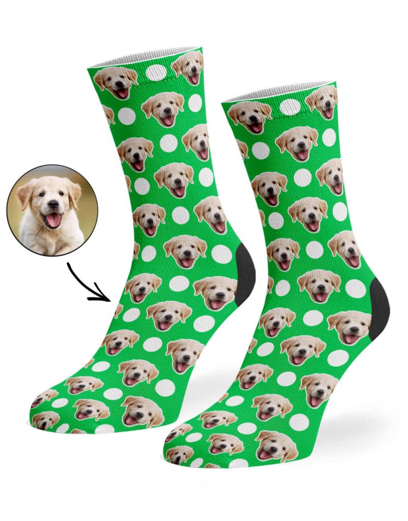 Green Polka Dog Socks