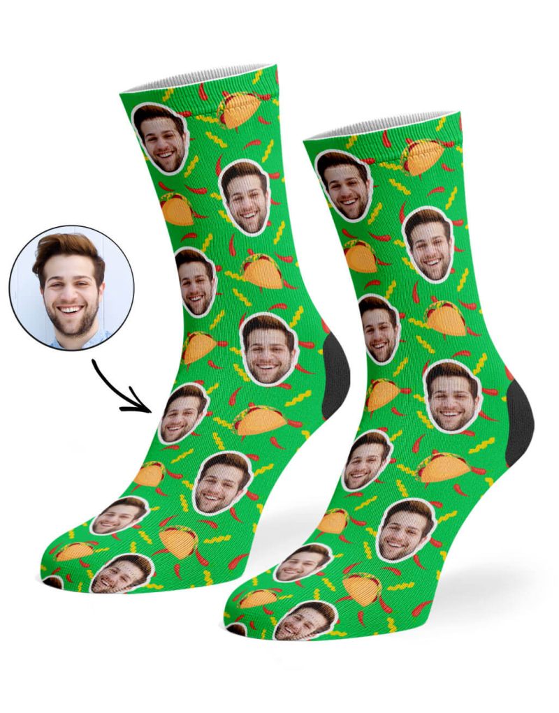 Green Taco Face Socks