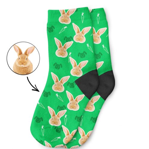 My Rabbits Face on Kids Socks