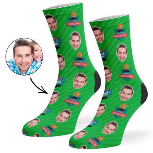 Green Greatest Dad Socks