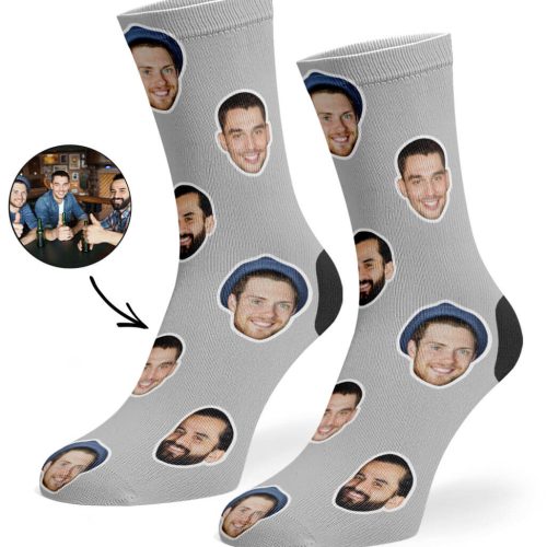 Grey Best Friend Face Socks