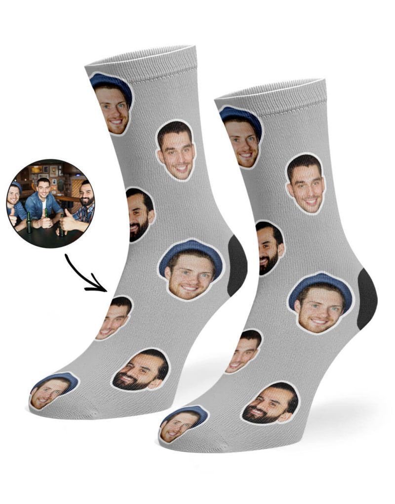 Grey Best Friend Face Socks