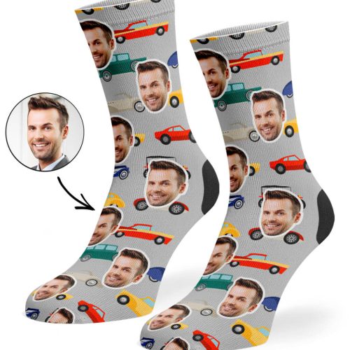 Grey CAR FACE SOCKS