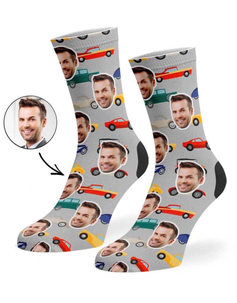 Grey CAR FACE SOCKS