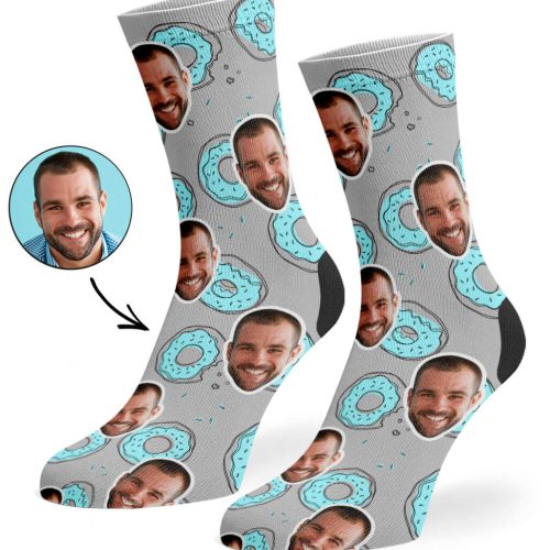 Grey Donut Doodle Socks