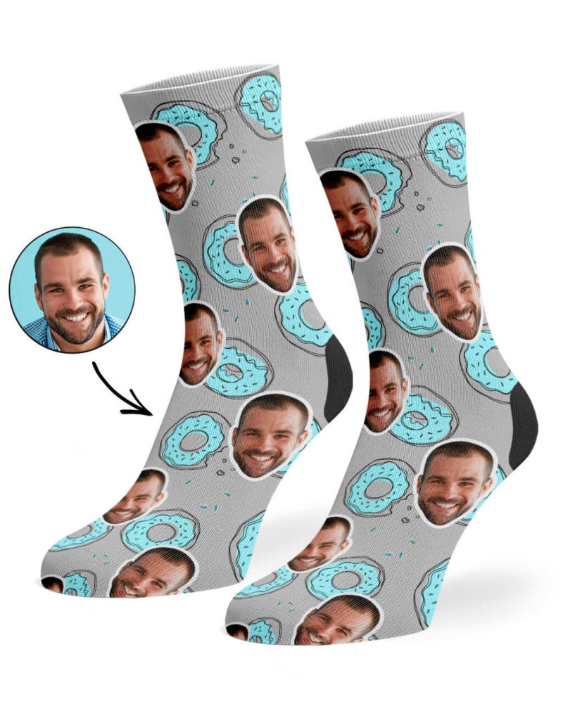 Grey Donut Doodle Socks